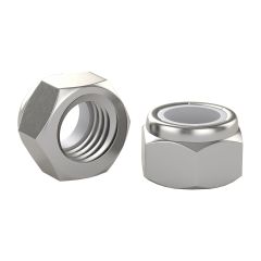 Nylon Lock Nuts - 1/2" - Stainless Steel - 2/Pkg