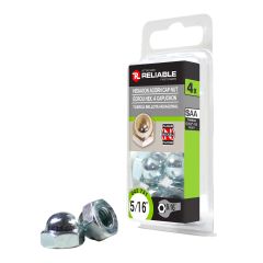 Acorn Cap Nuts - 5/16" - Nickel-Plated Steel - 4/Pkg