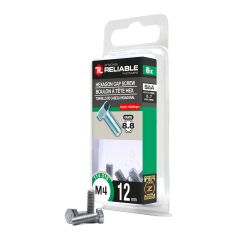 Hex Head Bolts - M4 x 12 mm - Zinc-Plated - 6/Pkg