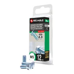 Hex Head Bolts - M5 x 12 mm - Zinc-Plated - 5/Pkg