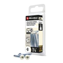 Metal Screws - #8 x 1-1/4" - Self‑Tapping - Type A - Zinc-Plated - 8/Pkg