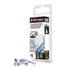 Metal Screws - #6 x 3/4" - Self‑Tapping - Type A - White - 12/Pkg