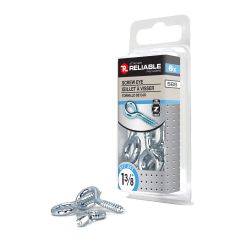 Œillet à vis, 1 3/8", zingué, paquet de 6/pqt