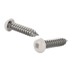 Stainless Steel Metal Screws - #8 x 1 1/2" - Type A - White - 100/Pkg
