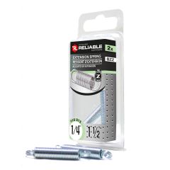 Extension Springs - 1/4" x 1 1/2" - Zinc-Plated - 2/Pkg