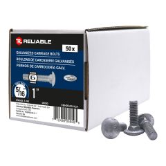 Boulons de carrosserie, 5/16" x 1", galvanisés à chaud, 50/pqt