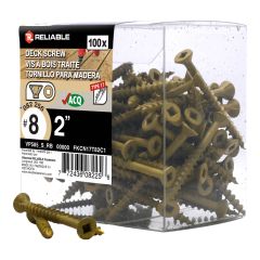 Treated Wood Screws - #8 x 2"- Coarse Thread - Type 17 - 100/Pkg