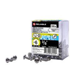 Stainless Steel Screws - #6 x 3/8" - Type A - 100/Pkg