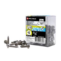Stainless Steel Screws - #6 x 5/8" - Type A - 100/Pkg