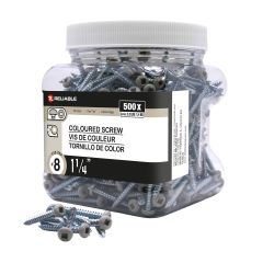 Metal Screws - #8 x 1 1/4" - Self-Tapping - Type A - Tan - 500/Pkg