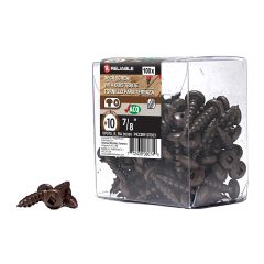 Treated Wood Screws - #10 x 7/8" - Brown - 100/Pkg