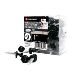 Roofing Screws - #9 x 1" - Self-Tapping - Type A - Black - 100/Pkg