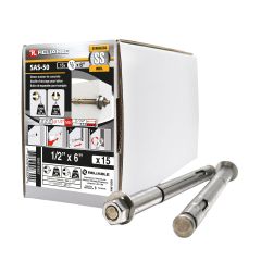 Stainless Steel Sleeve Anchors - 1/2" x 6" - 15/Pkg
