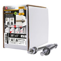 Stainless Steel Wedge Anchors - 3/8" x 5" - 15/Pkg
