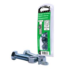 Bolts with Nuts and Washers - 1/2" x 1 1/4" - Grade 2 - 2/Pkg