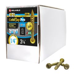 Concrete Screws - 1/4" x 3 1/4" - Gold Seal - 150/Pkg