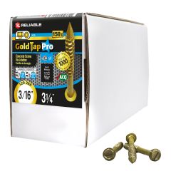 Concrete Screws - 3/16" x 3 1/4" - Gold Seal - 150/Pkg