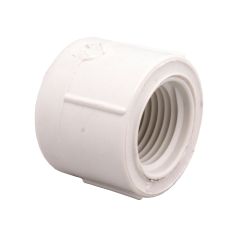 Bouchon femelle fileté, 1", blanc