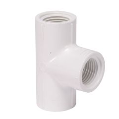 "T" fileté, 3/4", blanc