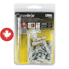 Ancrages TripleGrip #8 Gris (+ Vis) + Foret (15)