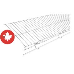 Tablette grillagée, modèle PS, tringle à glissement continu, 12" x 144"