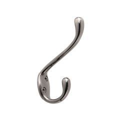 Crochet à vêtements robuste, nickel antique, 5 1/2"