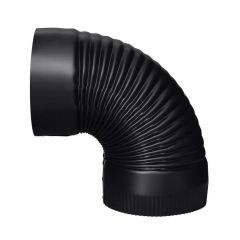 90° Black Matt Corrugated Elbow - 24 Ga - 5"