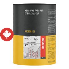 Membrane d'étanchéité RED ZONE 25, rouge, 9" x 75'