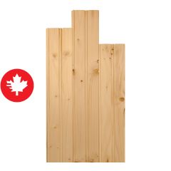 Lambris de bois, grade B, 3" x 8'  x 5/16", couleur naturelle, 5/pqt, couvre 10 pi²
