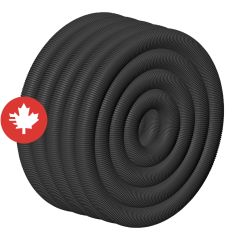 Tuyau de drainage, perforé, noir, 4" x 45 m