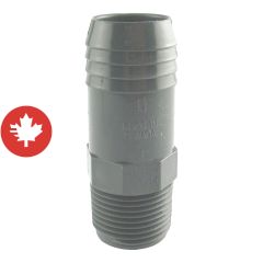 Adaptateur croissant mâle, 1" x 1 1/4", gris