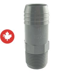 Adaptateur croissant mâle, 1 1/4" x 1 1/2", gris