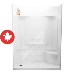 Essence Shower - 59 3/4″ x 30" - Acrylic - White - Left Drain