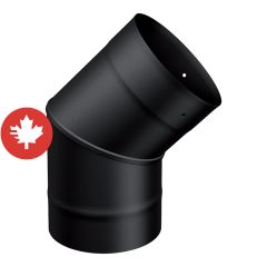 Steel 45° elbow for single wall pipe