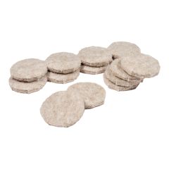 PRO-TEC Self-Adhesive Round Medium Felt Pads - Beige - 1 1/8" - 16/Pkg