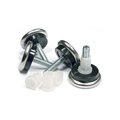 Adjustable Glides with Cushioned Steel Base - Nickel - 30 mm x 25.4 mm - 4/Pkg
