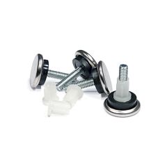 Adjustable Glides with Cushioned Steel Base - Nickel - 27 mm x 25.4 mm - 4/Pkg