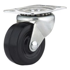 Industrial Black General-Duty Rubber Casters - Model: Swivel - 2" x 62 mm
