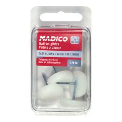 Nail-On Glides with Polypropylene Base - White - 7/8" - 4/Pkg
