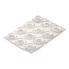 PRO-TEC PVC Round Bumper Pads - Clear - 1/2 in x 3 mm - 12/Pkg
