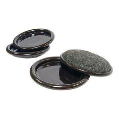 Carpet Base and Metal Round Shell Cups - Gray - 2 1/2" - 4/Pkg