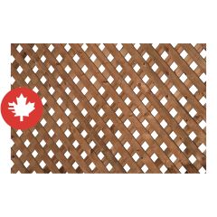 Treillis d'intimité robuste en bois traité brun, 4' x 8'