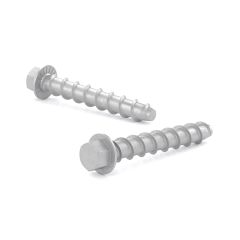 Wedge Concrete Anchors, Hex Head with Washer and Serration - Hot dip galvanized - 3/8" x 4" - 4/Pkg