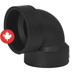 Coude d'évent à 90° en ABS DWV, 1 1/2" x 1 1/2", femelle, noir