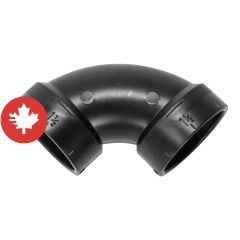 Coude 90° en ABS DWV, long, 1 1/2", femelle, noir