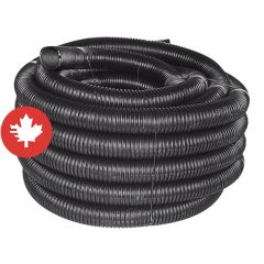 Tuyau de drainage, non-perforé, noir, 4" x 75 m