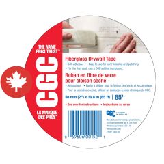Ruban à joint en fibre de verre CGC Sheetrock, Blanc, 65'