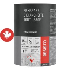 Membrane d'étanchéité tout usage, aluminium, 6" x 16'