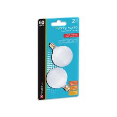 Ampoule vanité, G16,5, incandescente, blanc doux, givré, 60 W, 2/pqt