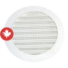 Plastic Round Mini Louver - 3" - White